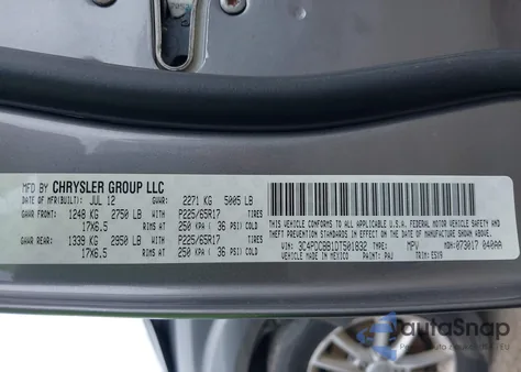 2013 Dodge Journey Sxt from USA, damaged, VIN 3C4PDCBB1DT501832